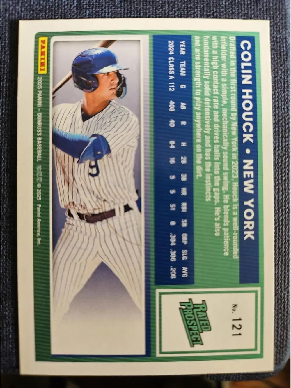 Colin Houck - 2025 Panini Donruss baseball - #121 - NY - RAW Mint